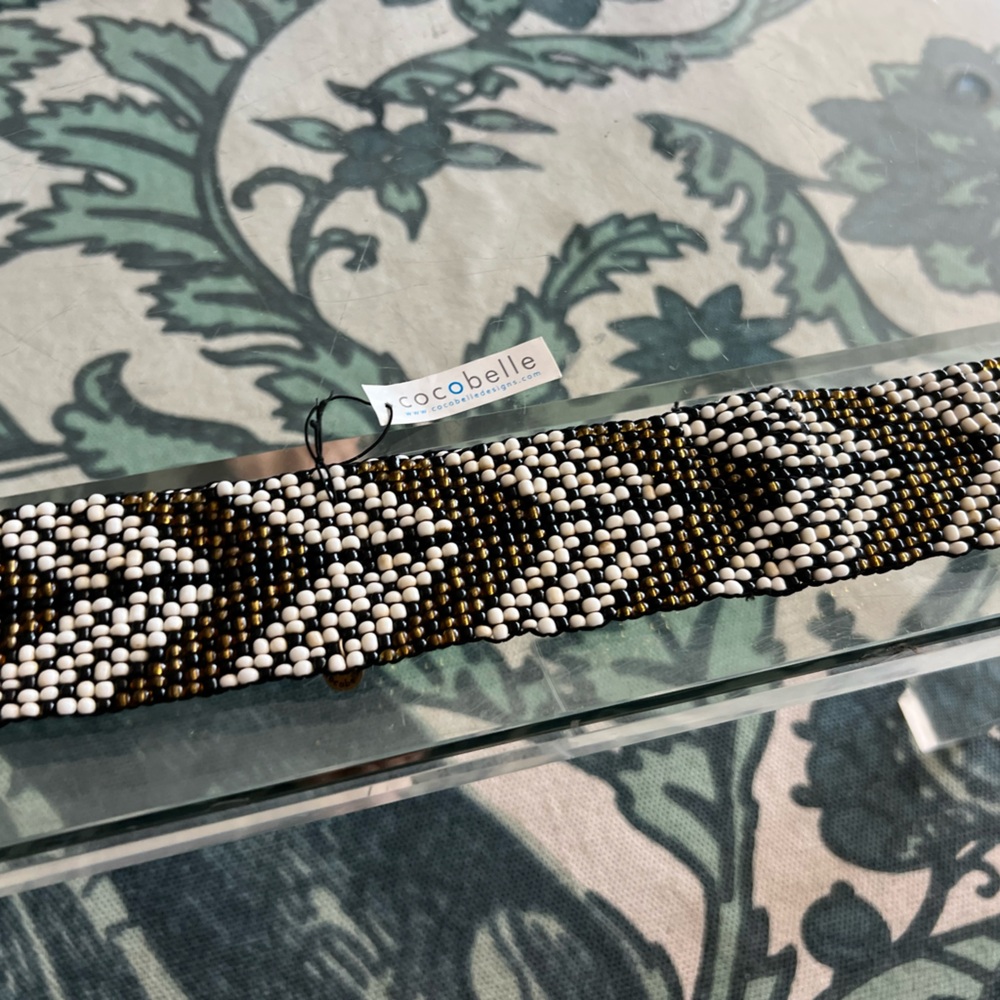 Cocobelle beaded feather belt. Size XL